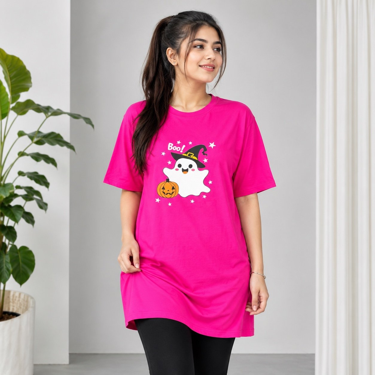 Ladies Long T-Shirt (Boo Megenta)