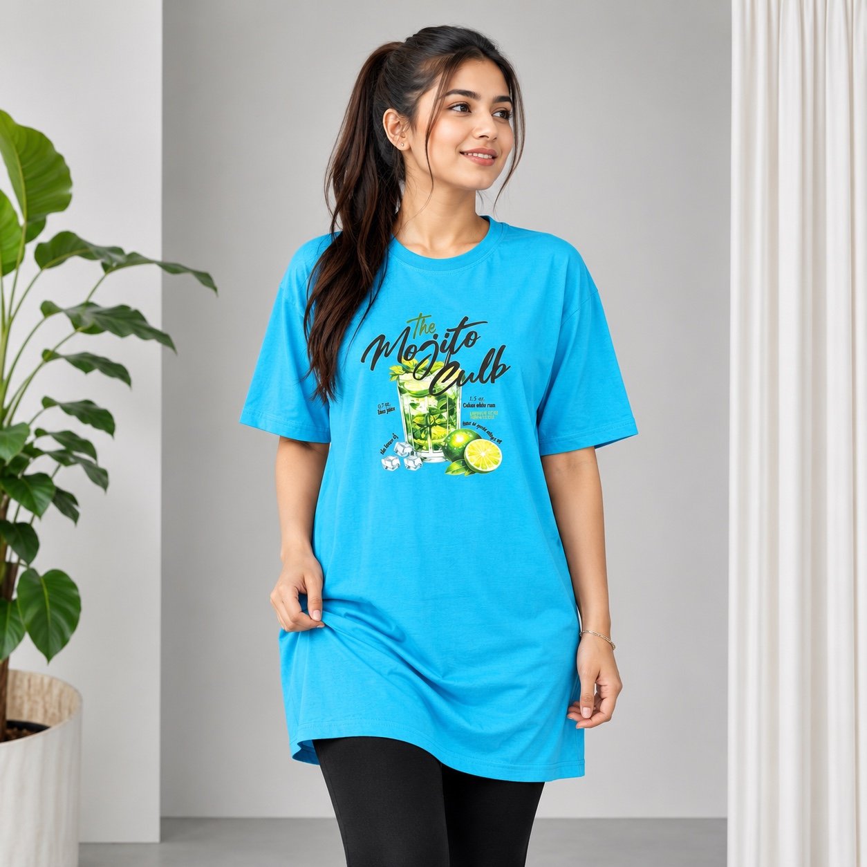 Ladies Long T-Shirt (Mojito Royel blue)