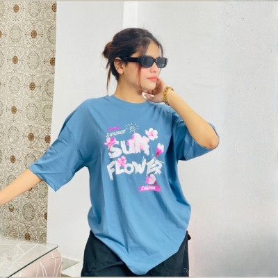 Ladies Drop Shoulder (Sunflower Light Blue)